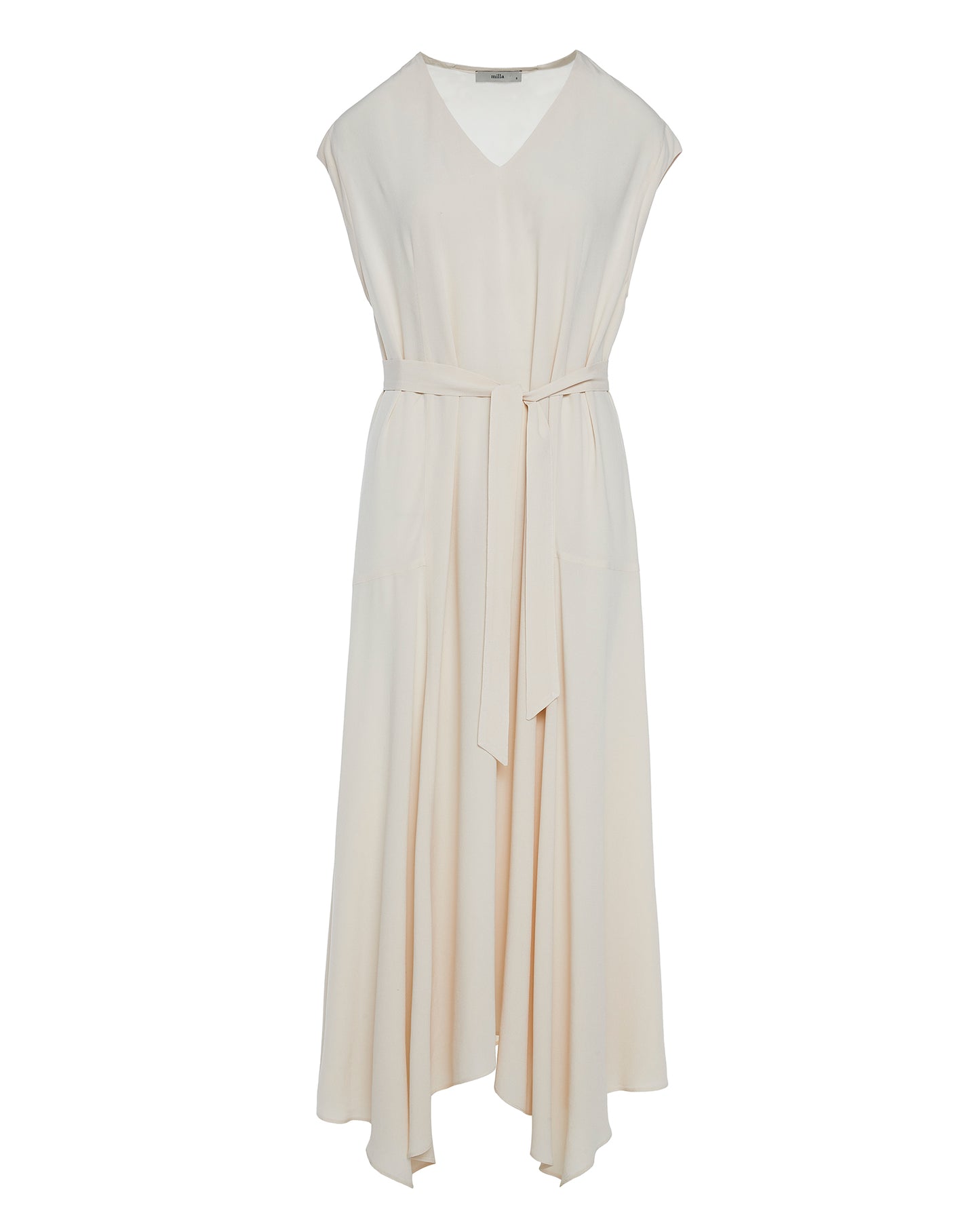 Milla dress long asymmetrical sleeveless