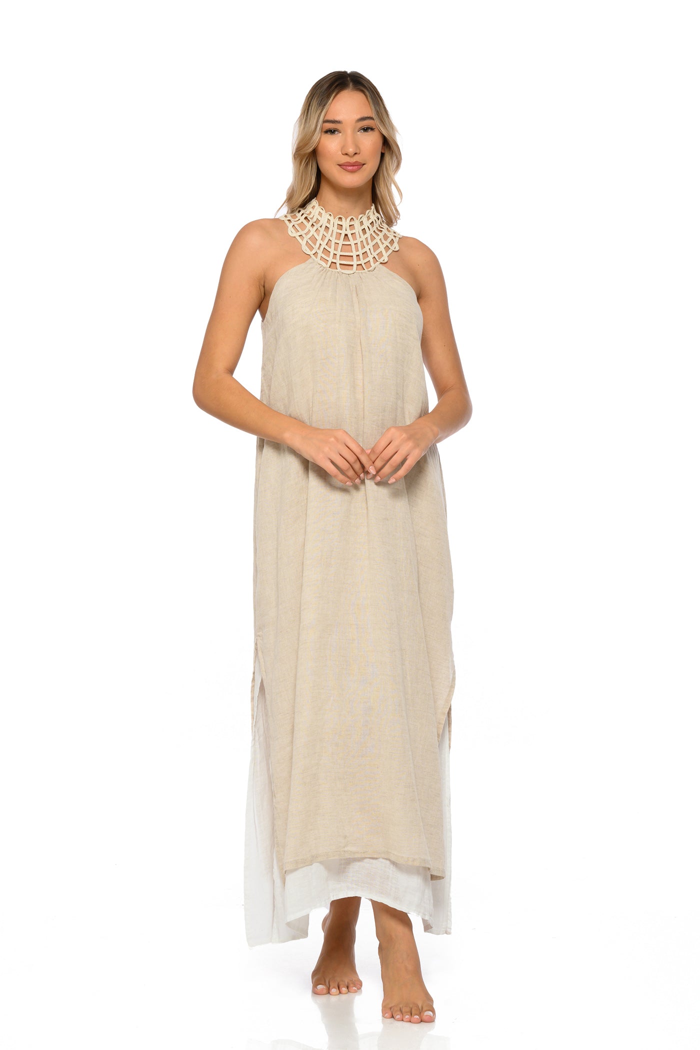 See the sea linen dress
