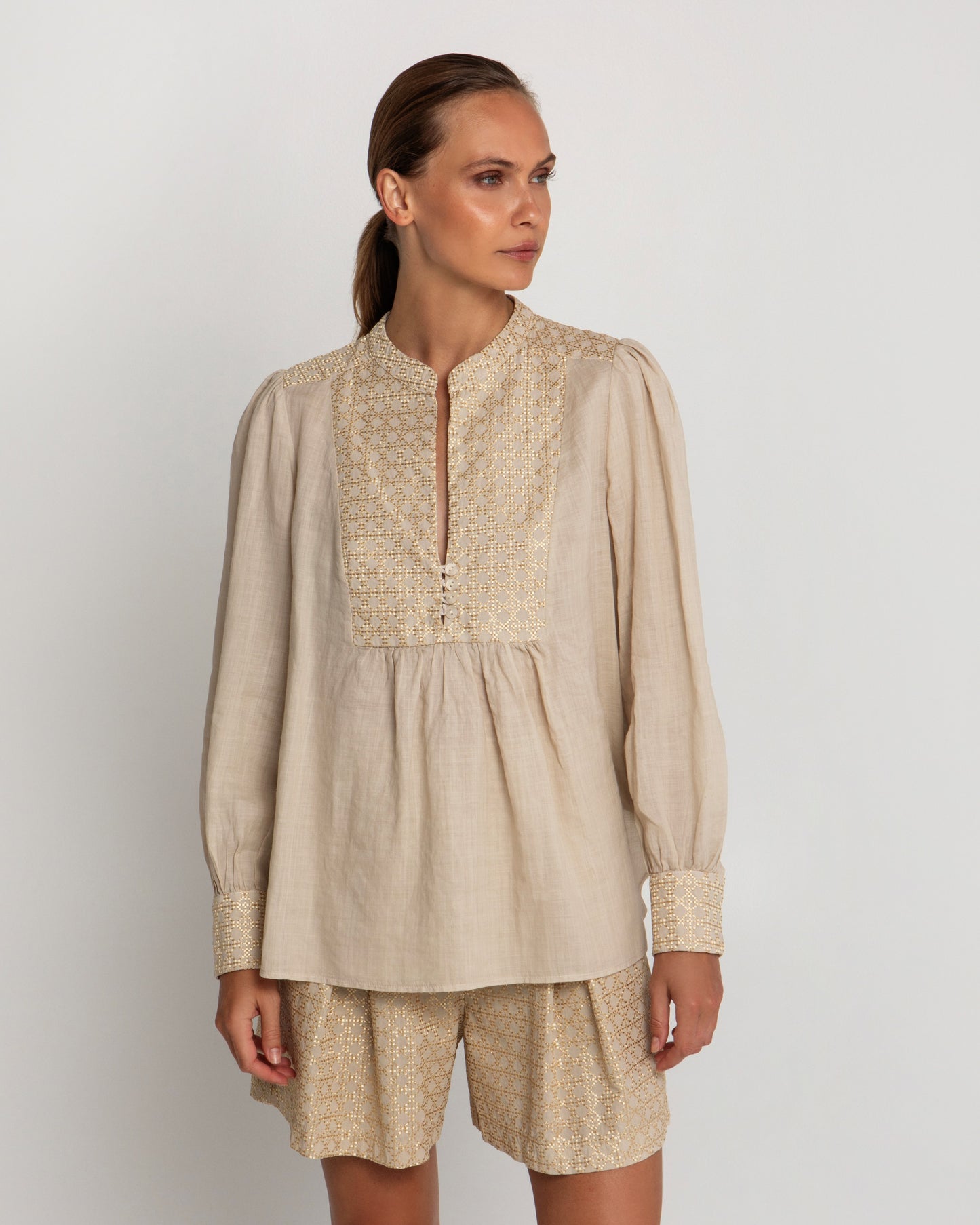 Greek archaic Kori blouse Cross
