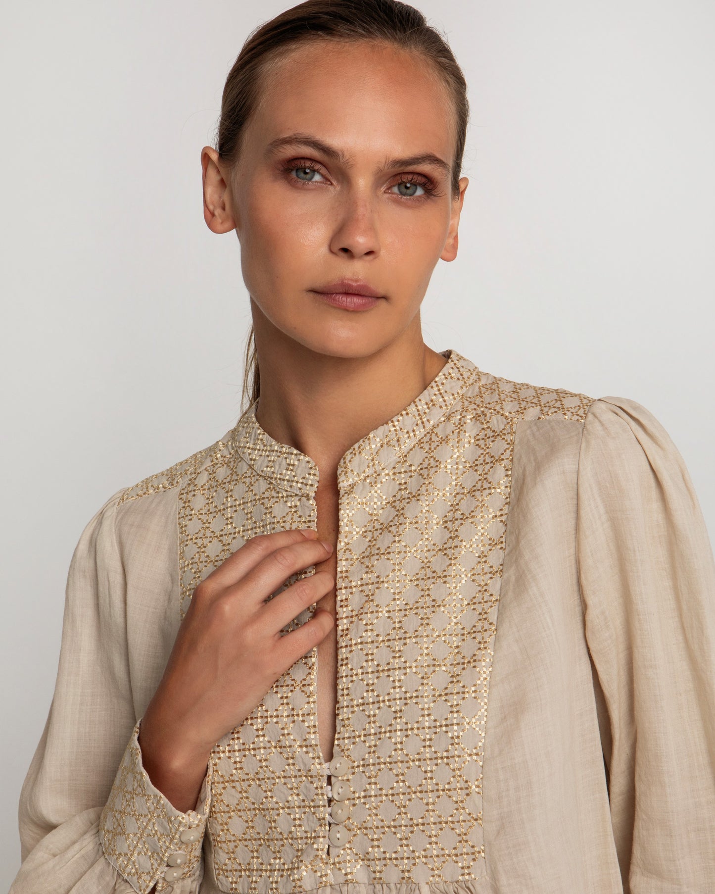 Greek archaic Kori blouse Cross