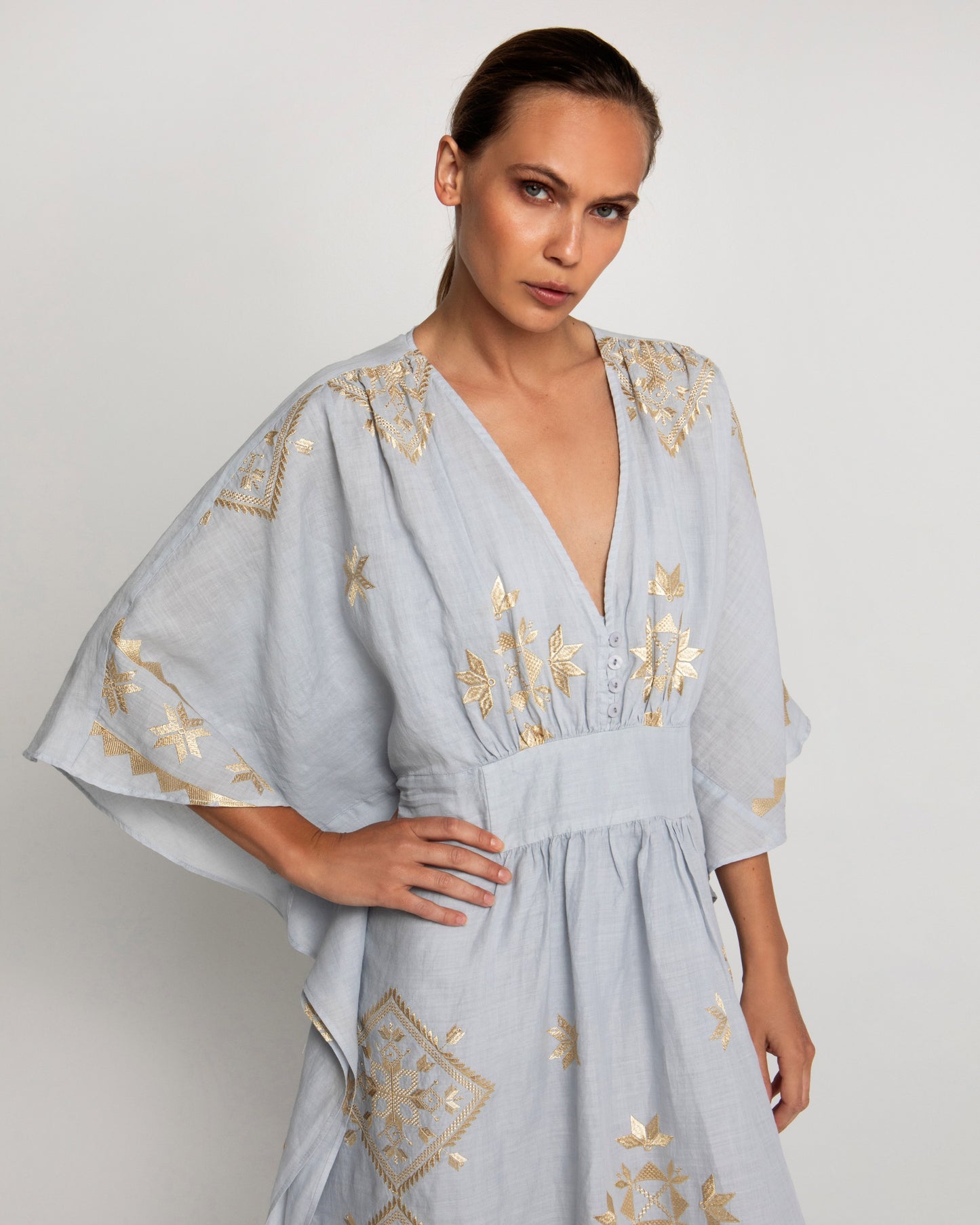 Greek archaic Kori kaftan dress Lefkada