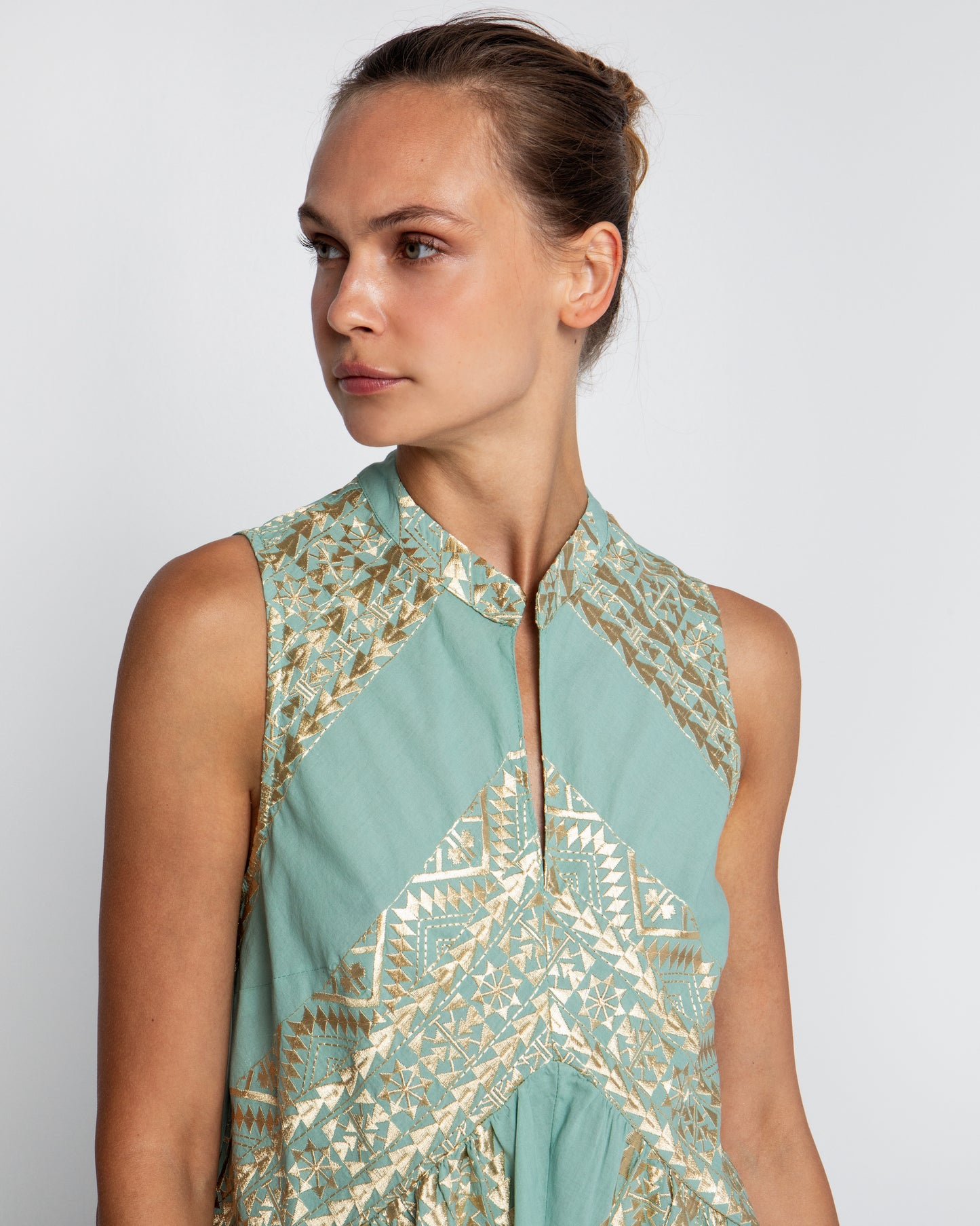 Greek archaic Kori short dress Classic triangle