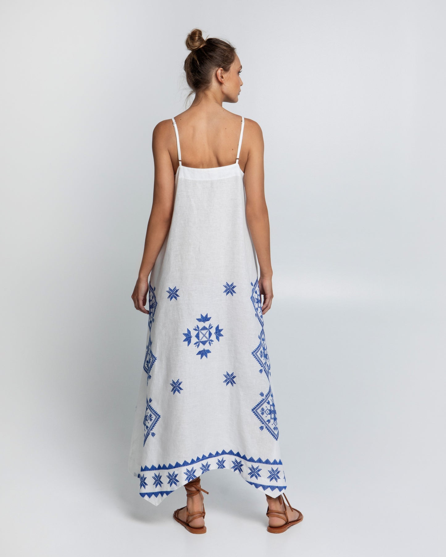 Greek archaic Kori dress with straps Lefkada