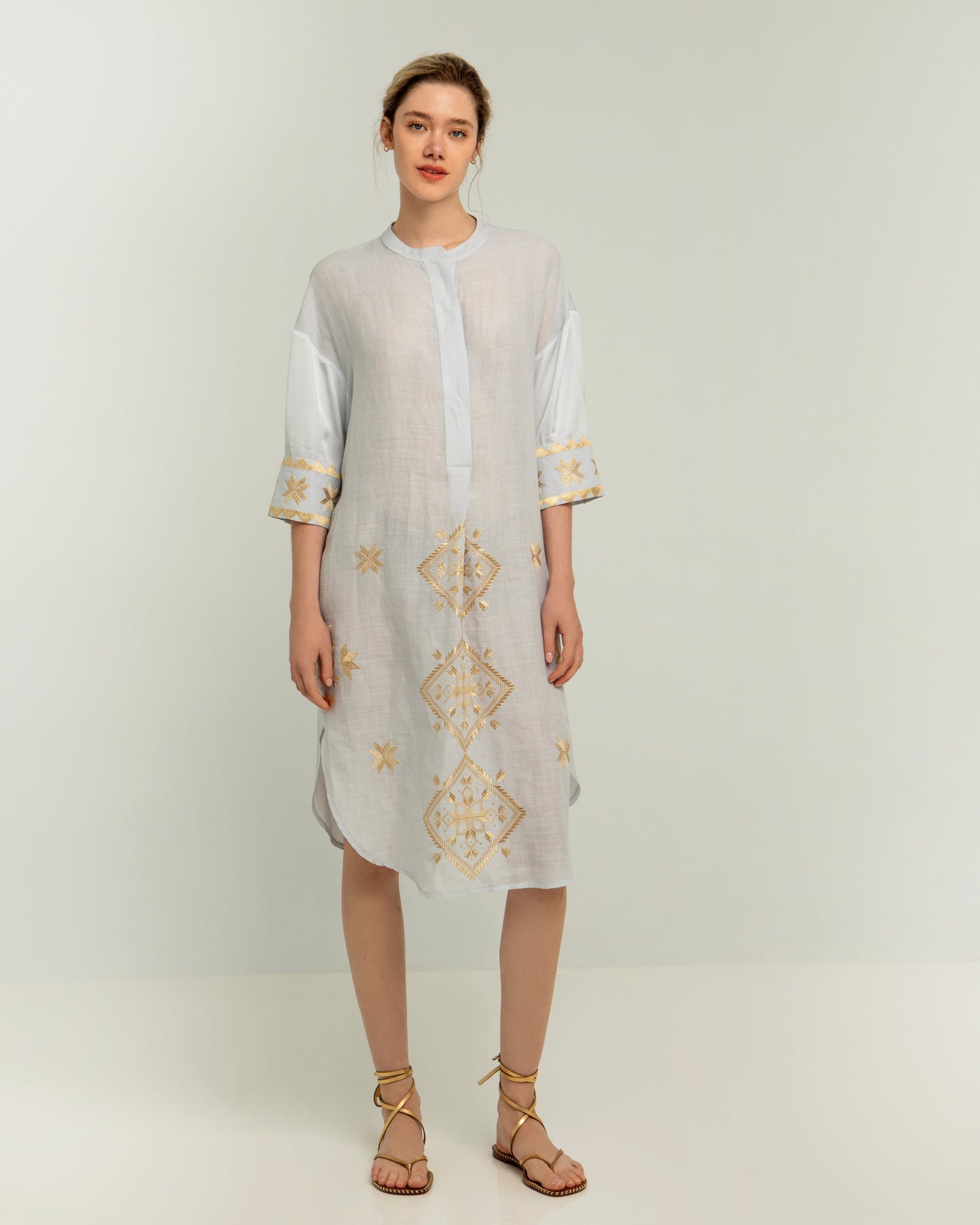 Greek Archaic Kori dress buttoned Lefkada