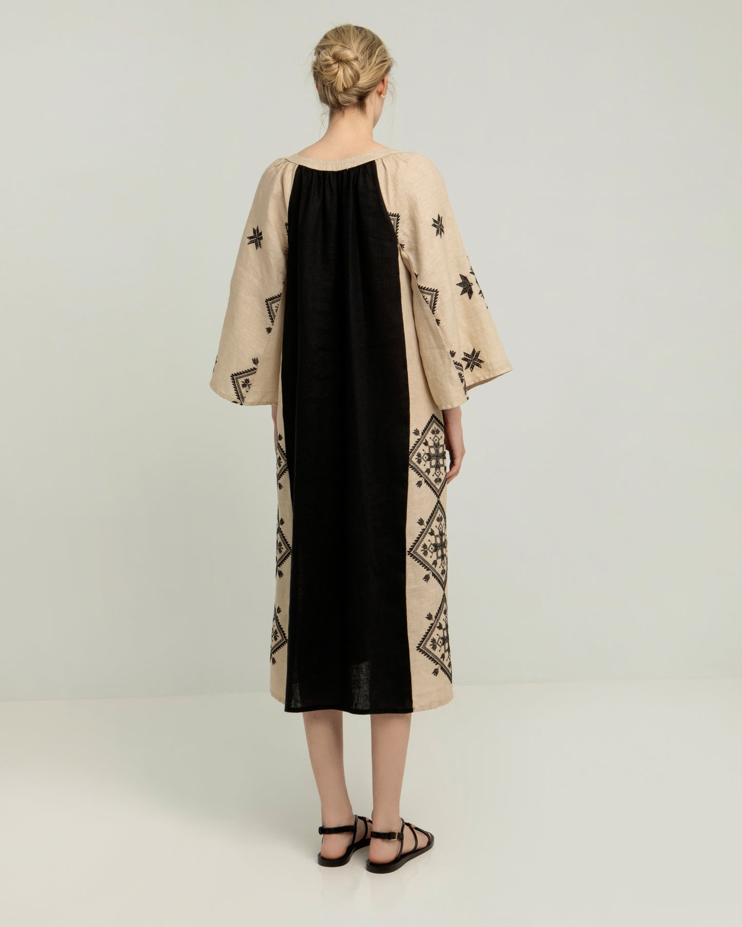 Greek erchaic Kori dress two-toned Lefkada