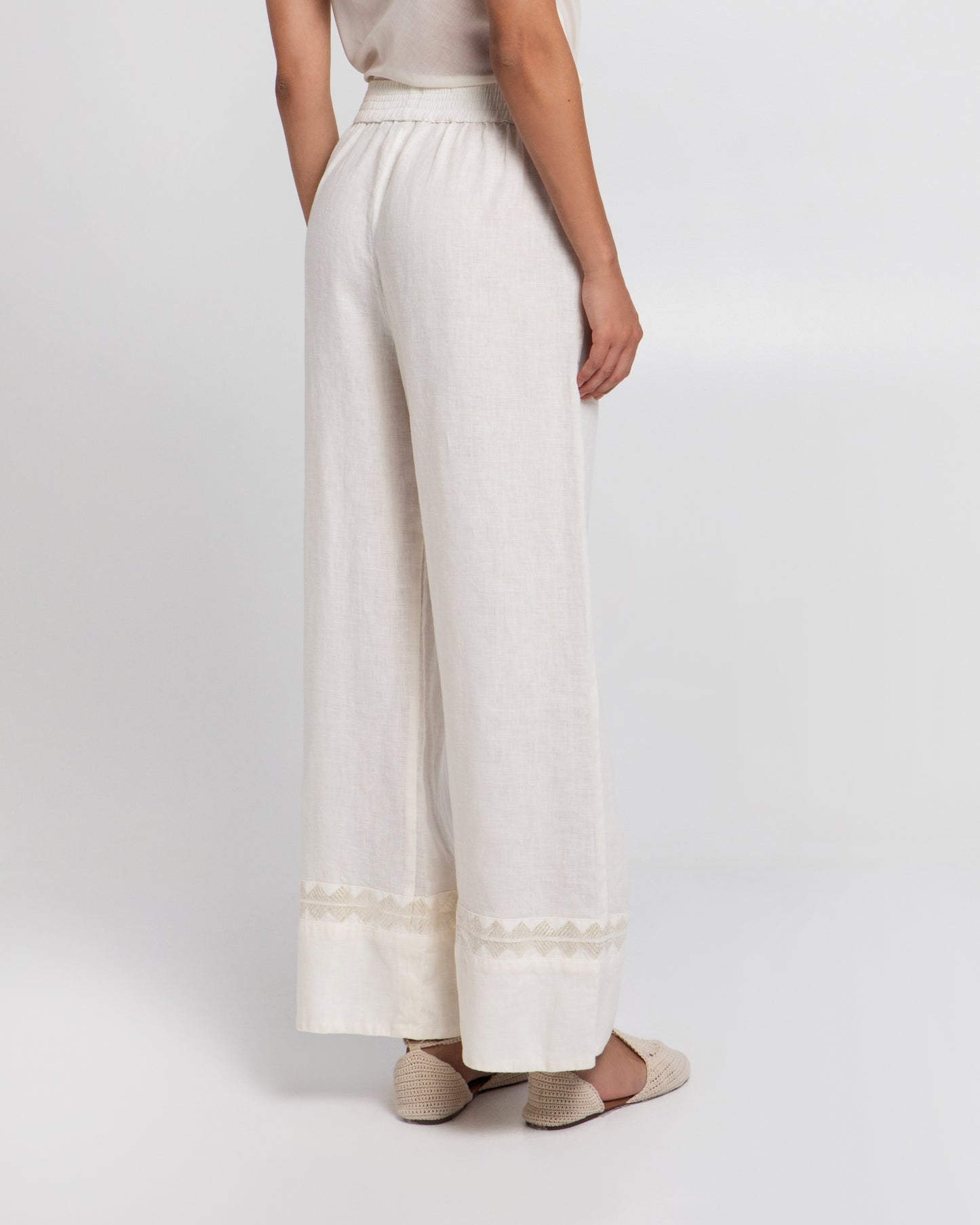 Greek archaic Kori pant with chevron