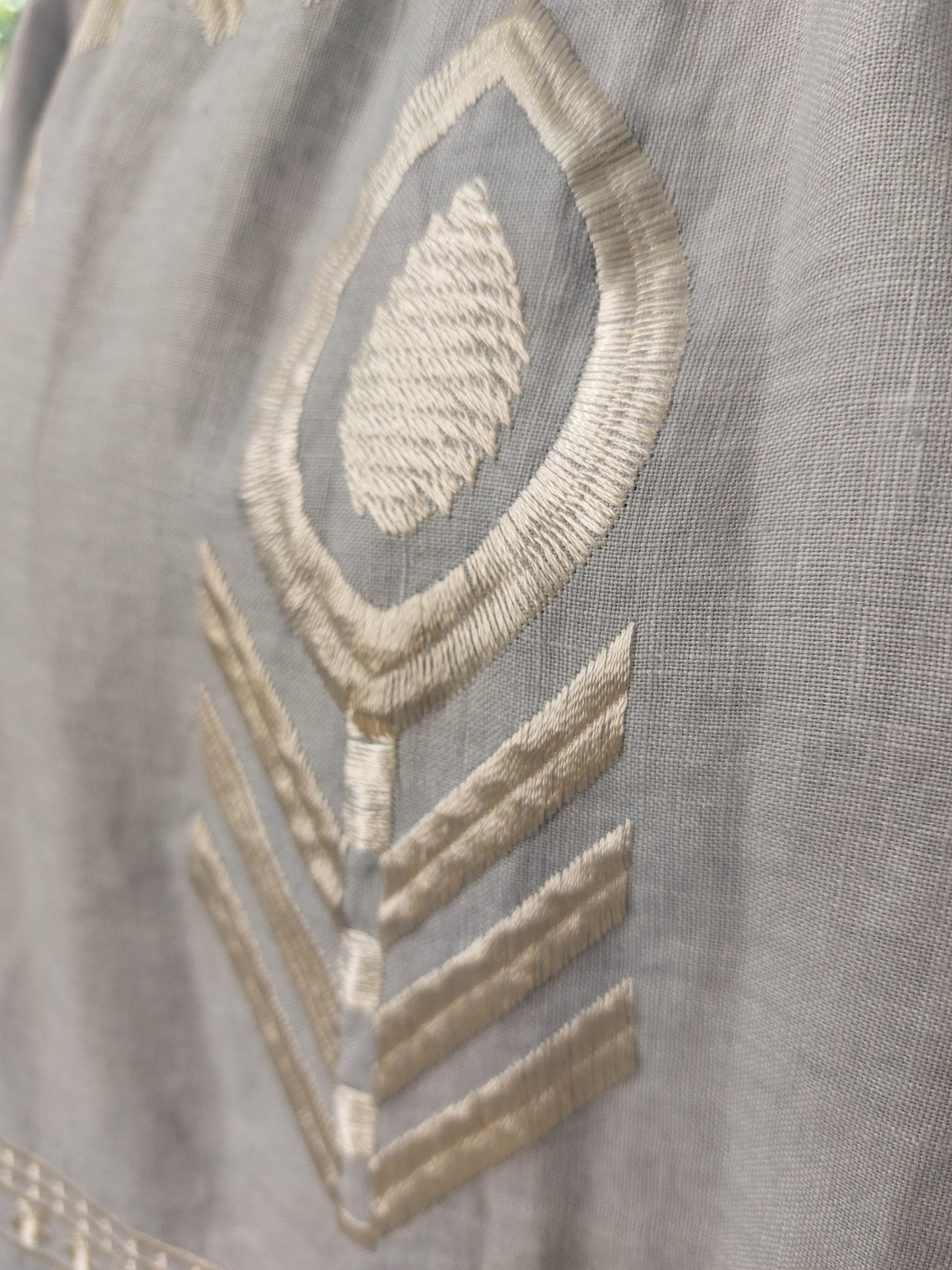 Greek archaic Kori off-shoulder Feather