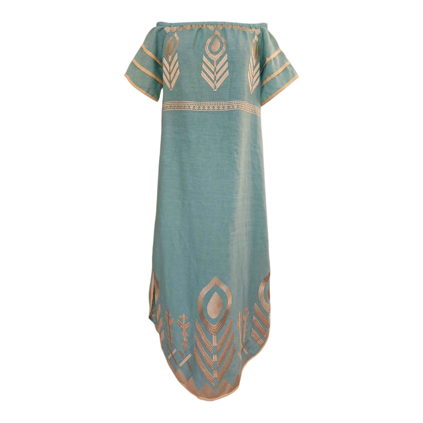 Greek archaic Kori off-shoulder Feather