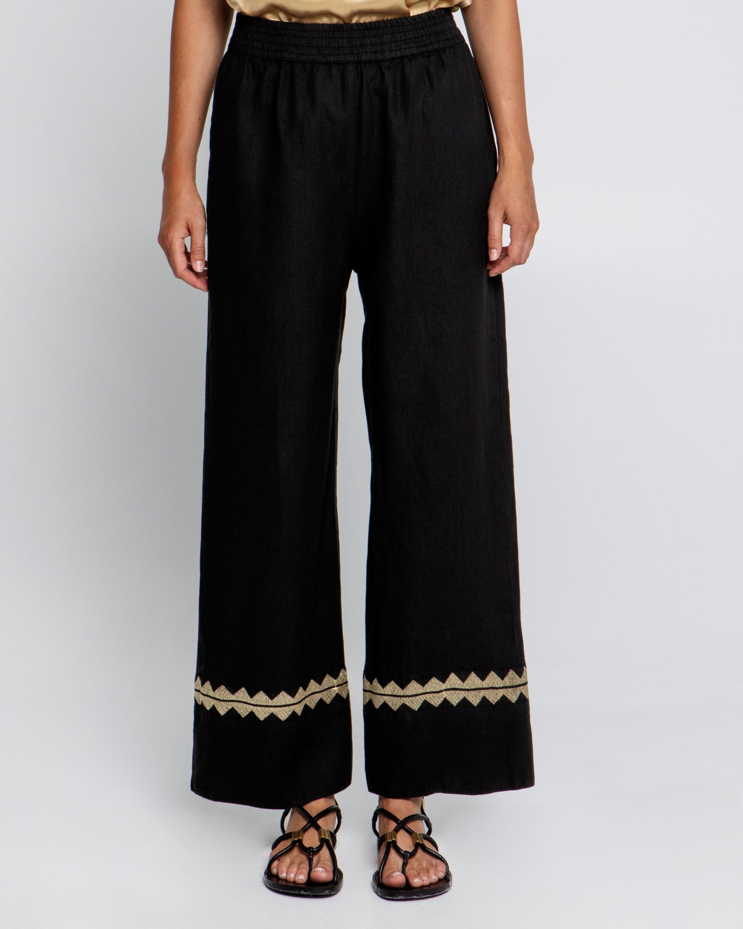 Greek archaic Kori pant with chevron