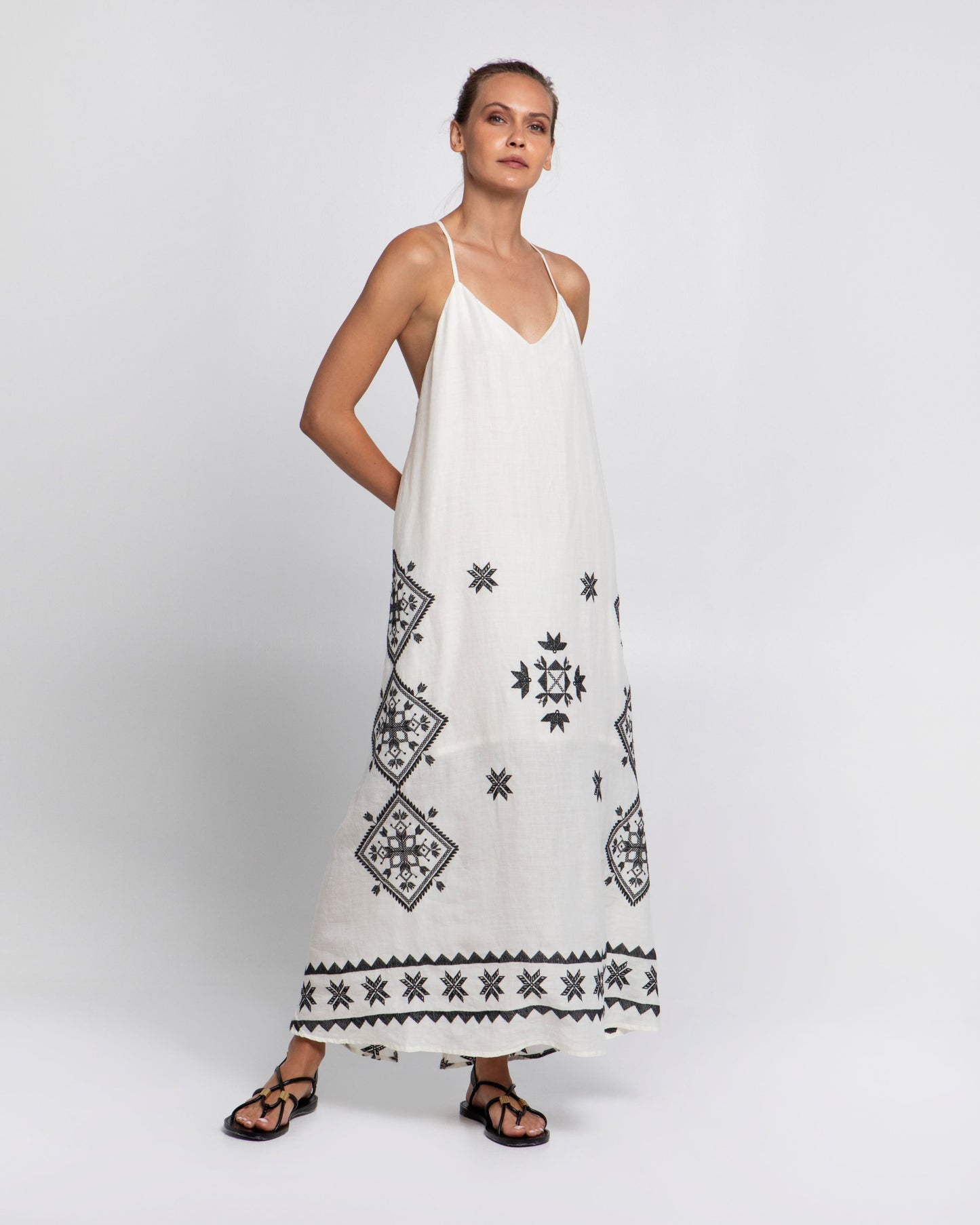 Greek archaic Kori dress with straps Lefkada