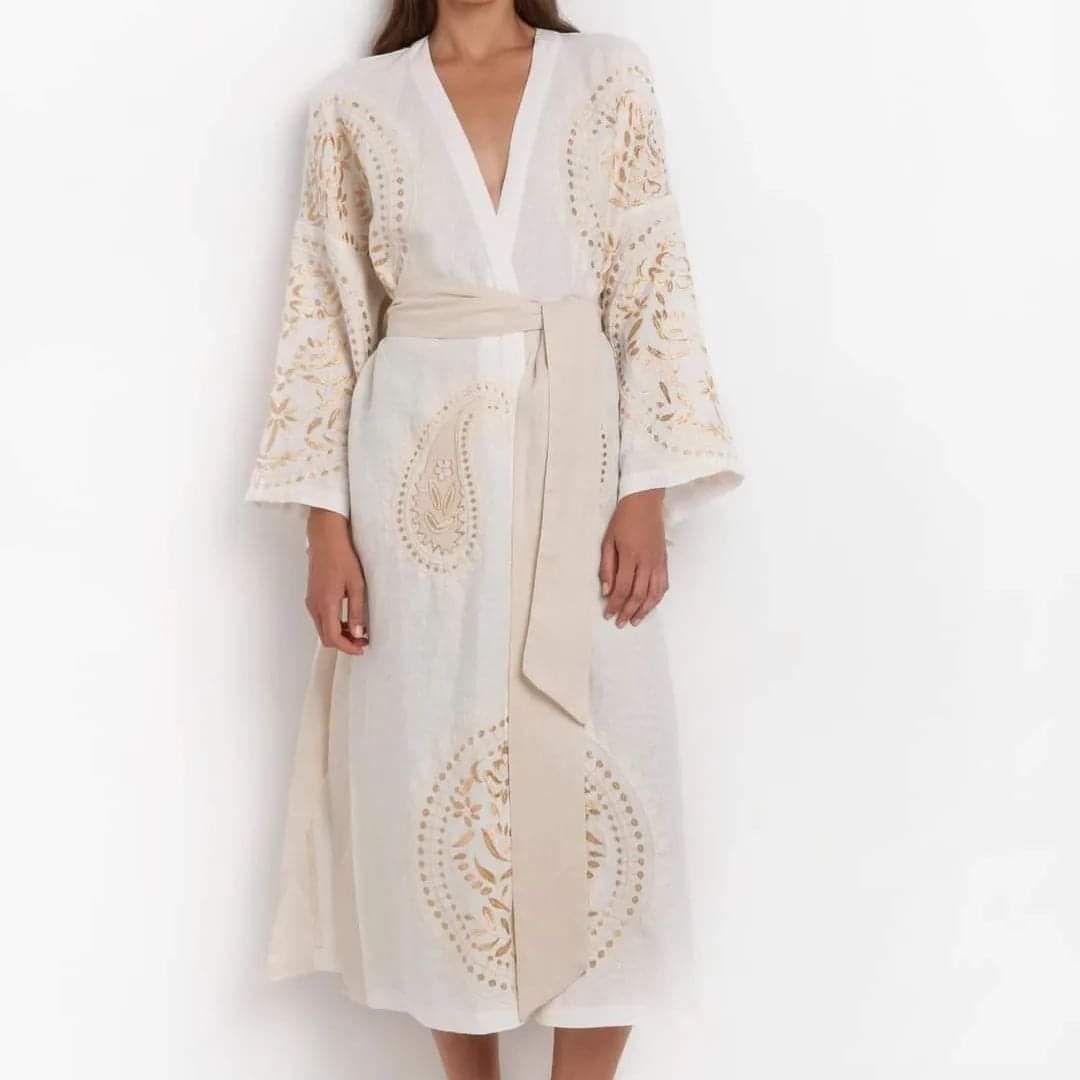 Greek archaic kori kimono linen