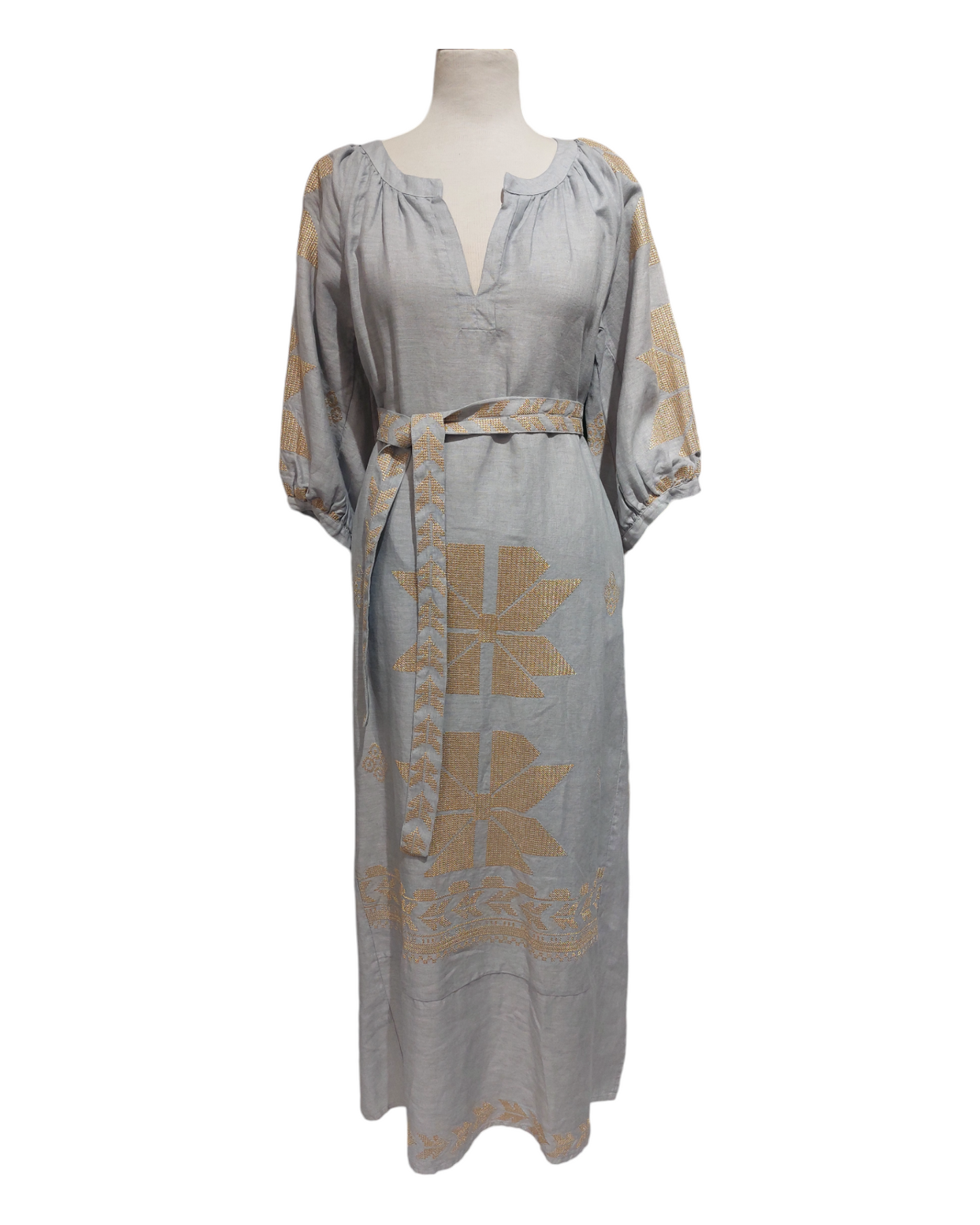 Greek archaic Kori aeolis linen dress