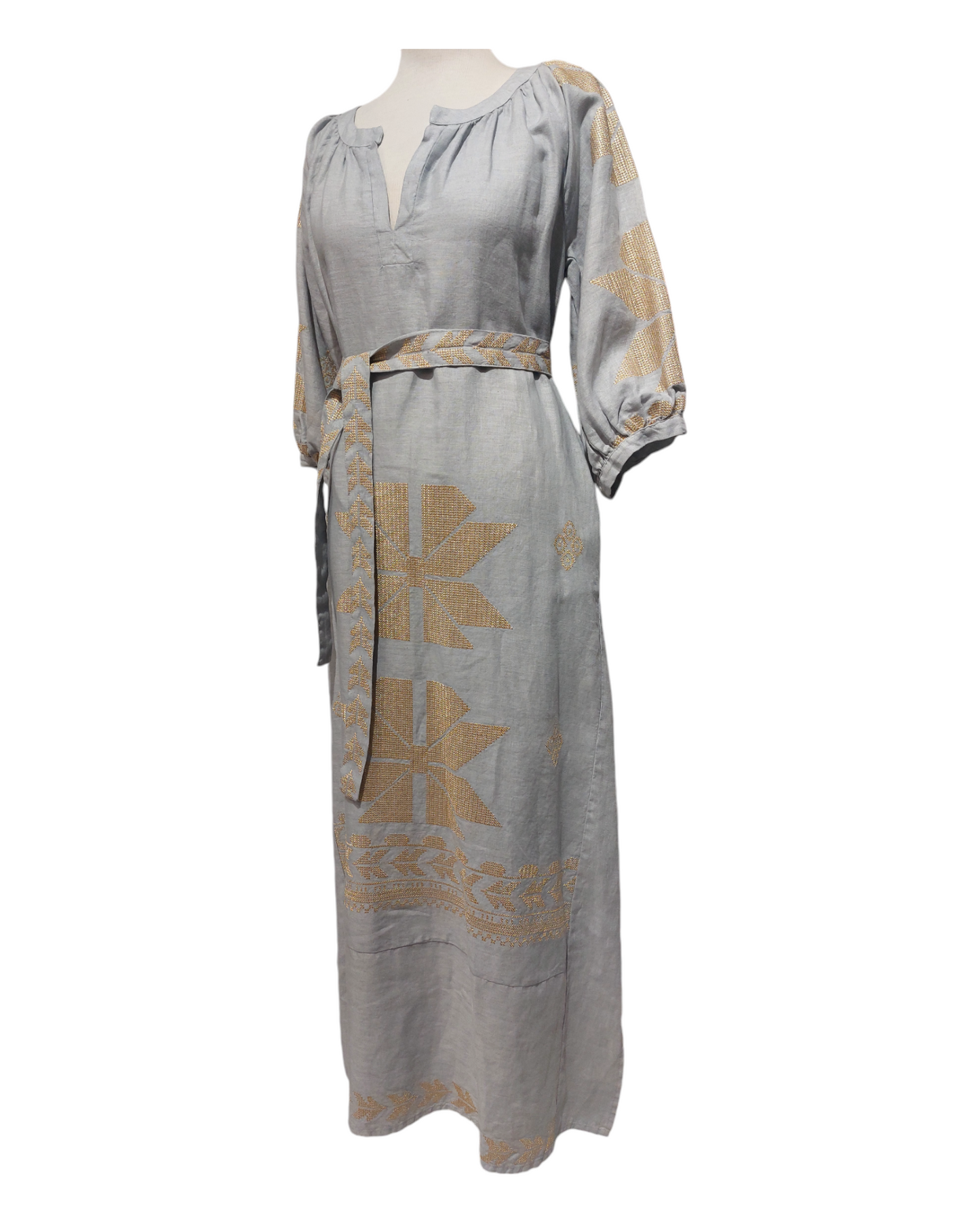 Greek archaic Kori aeolis linen dress