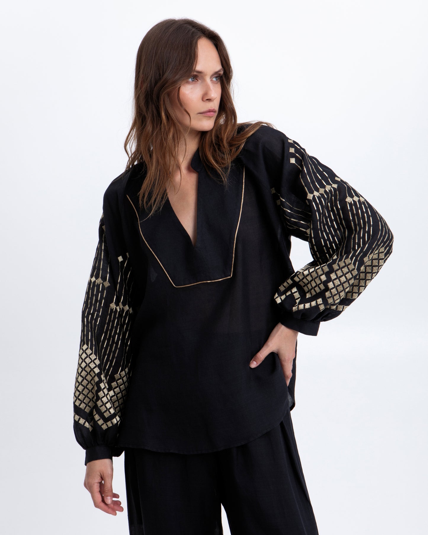 Greek Archaic Kori blouse grape