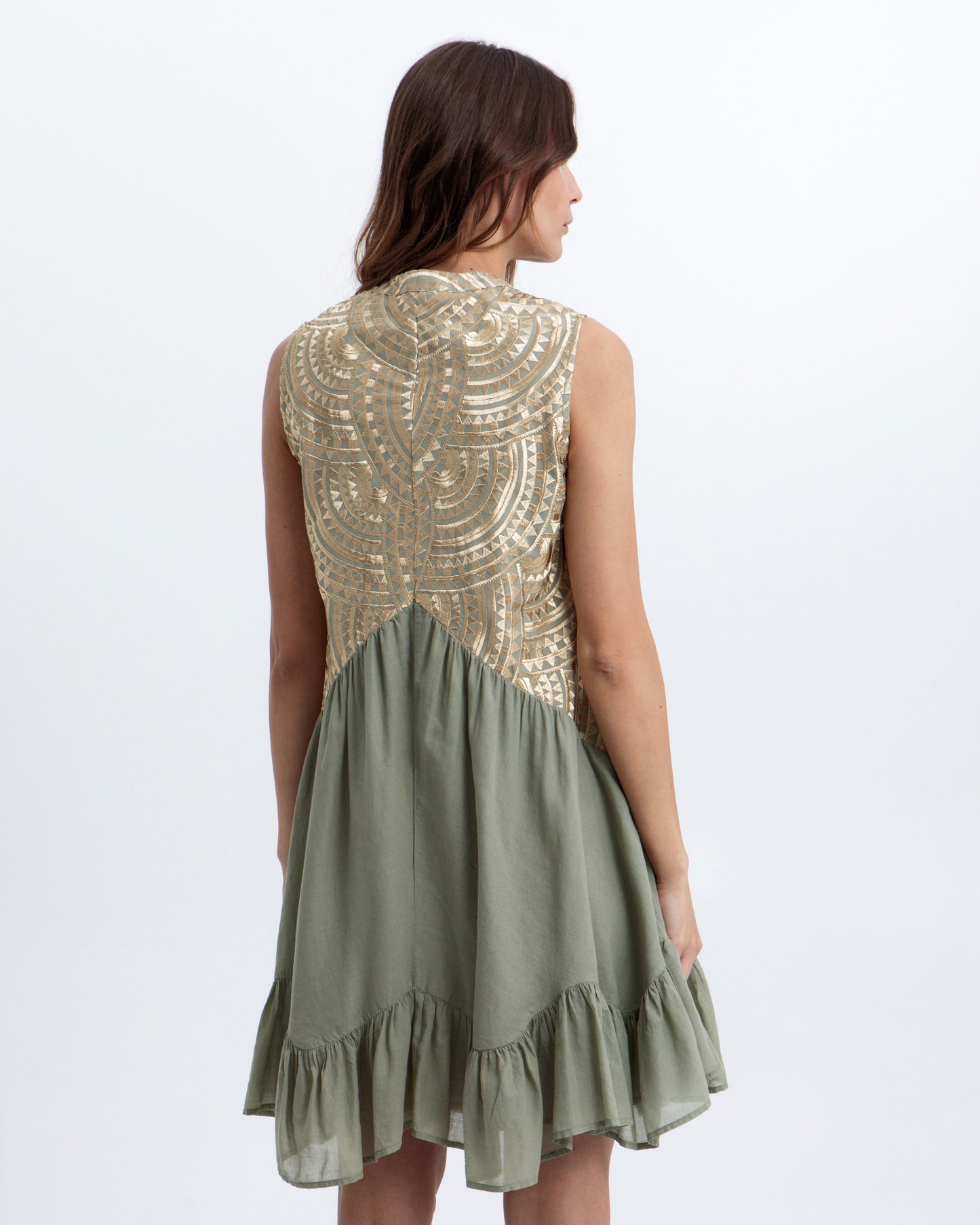 Greek archaic Kori short dress New triangle