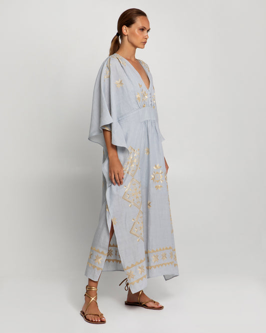 Greek archaic Kori kaftan dress Lefkada