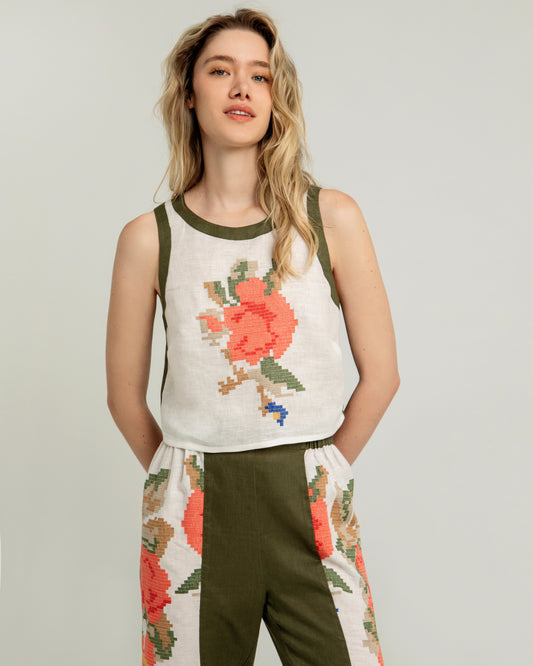Greek archaic Kori top Rose
