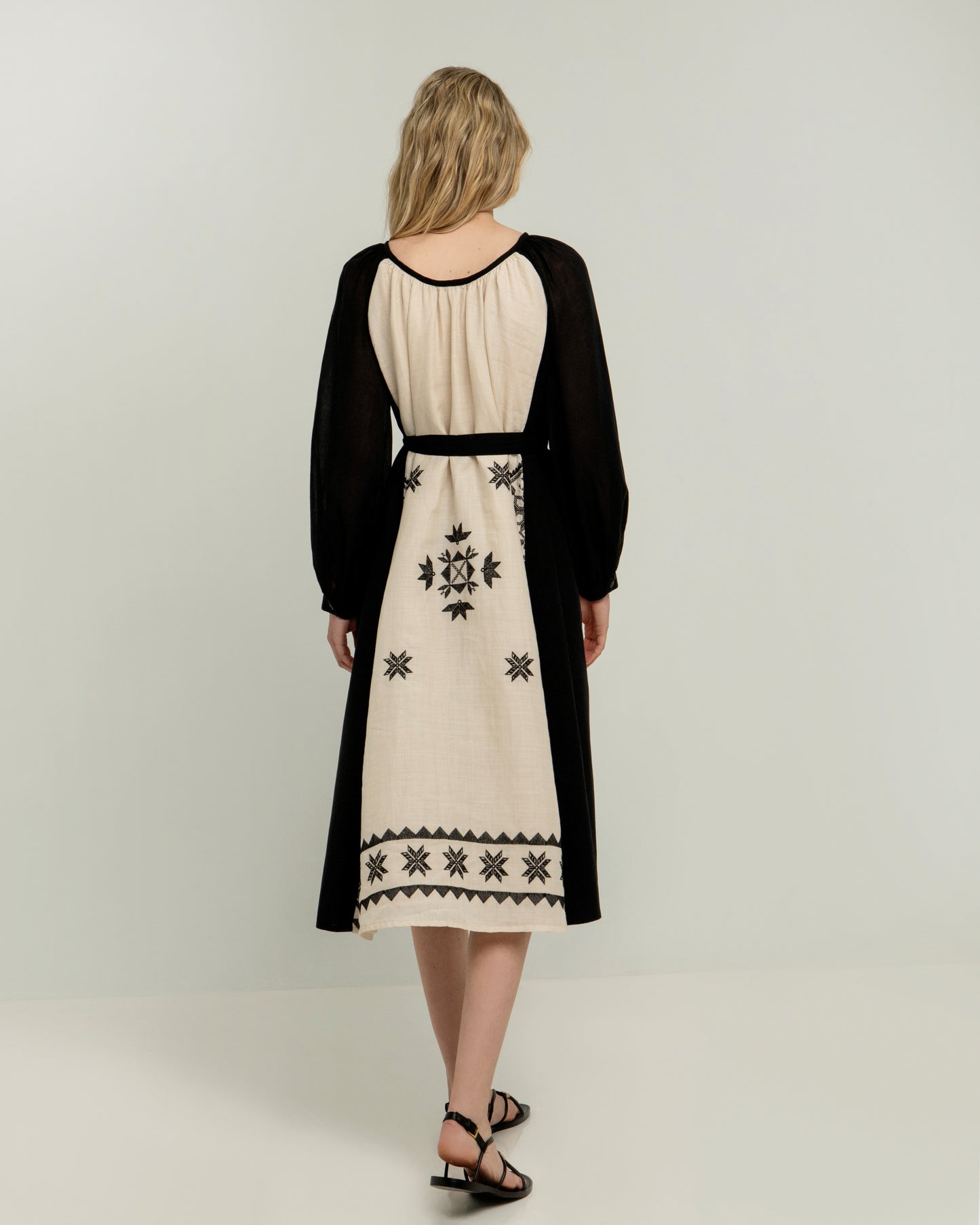 Greek archaic Kori dress two-toned Lefkada