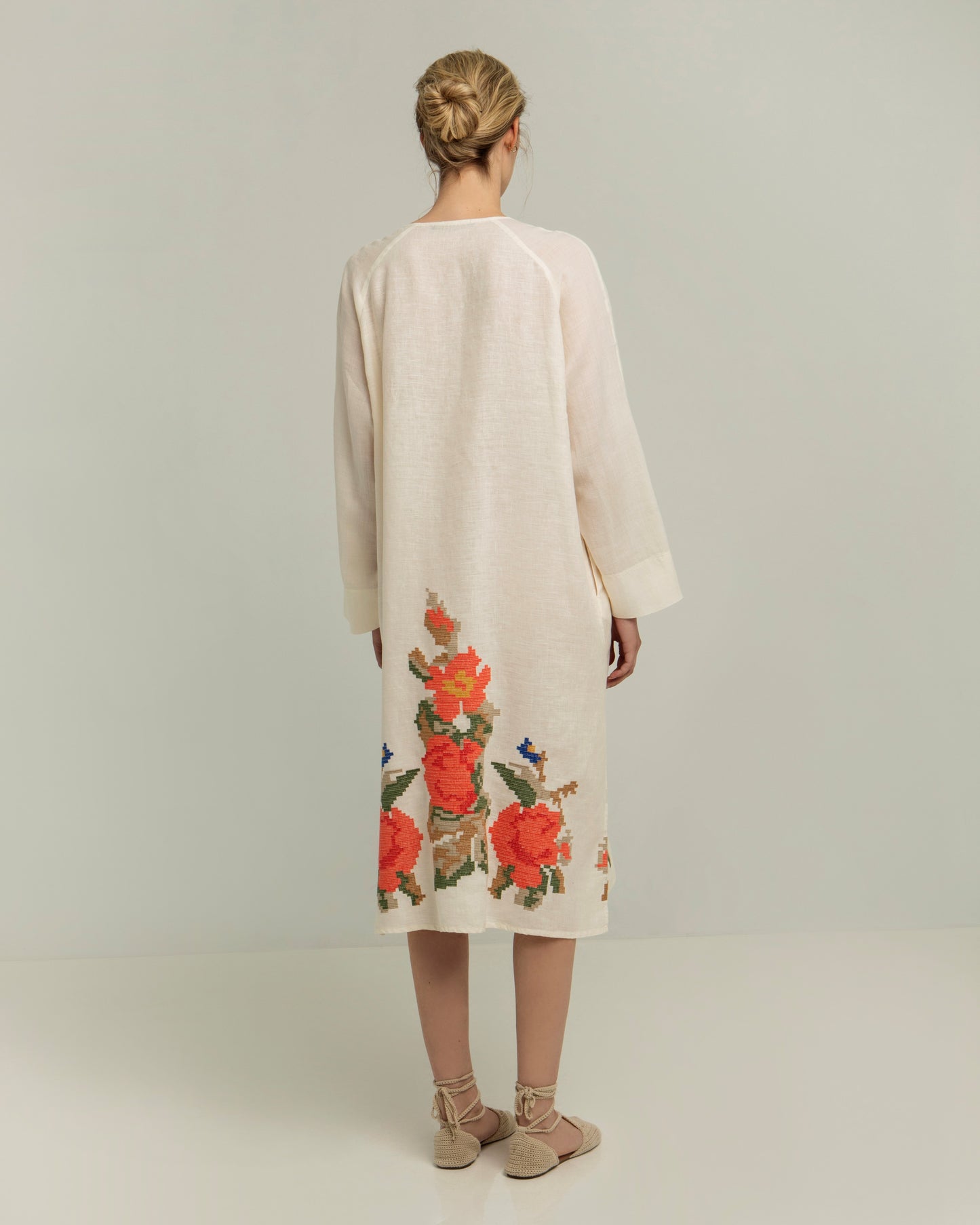 Greek archaic Kori dress chemisier Rose