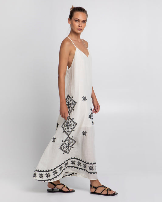 Greek archaic Kori dress with straps Lefkada