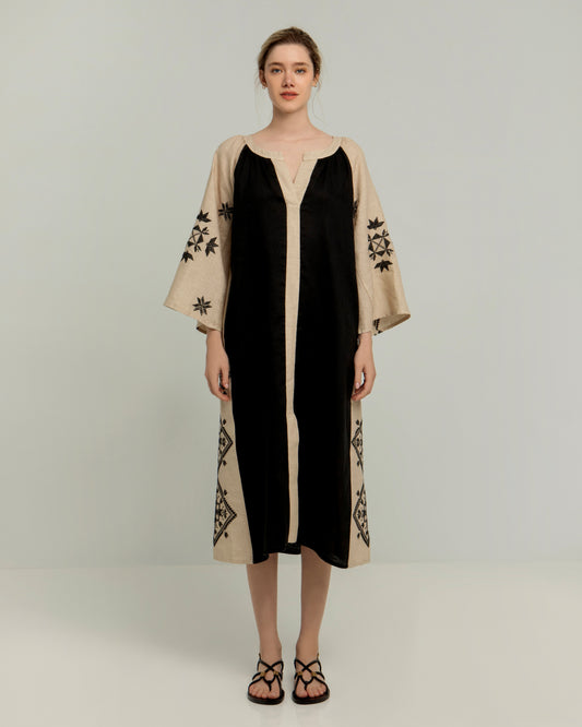 Greek erchaic Kori dress two-toned Lefkada