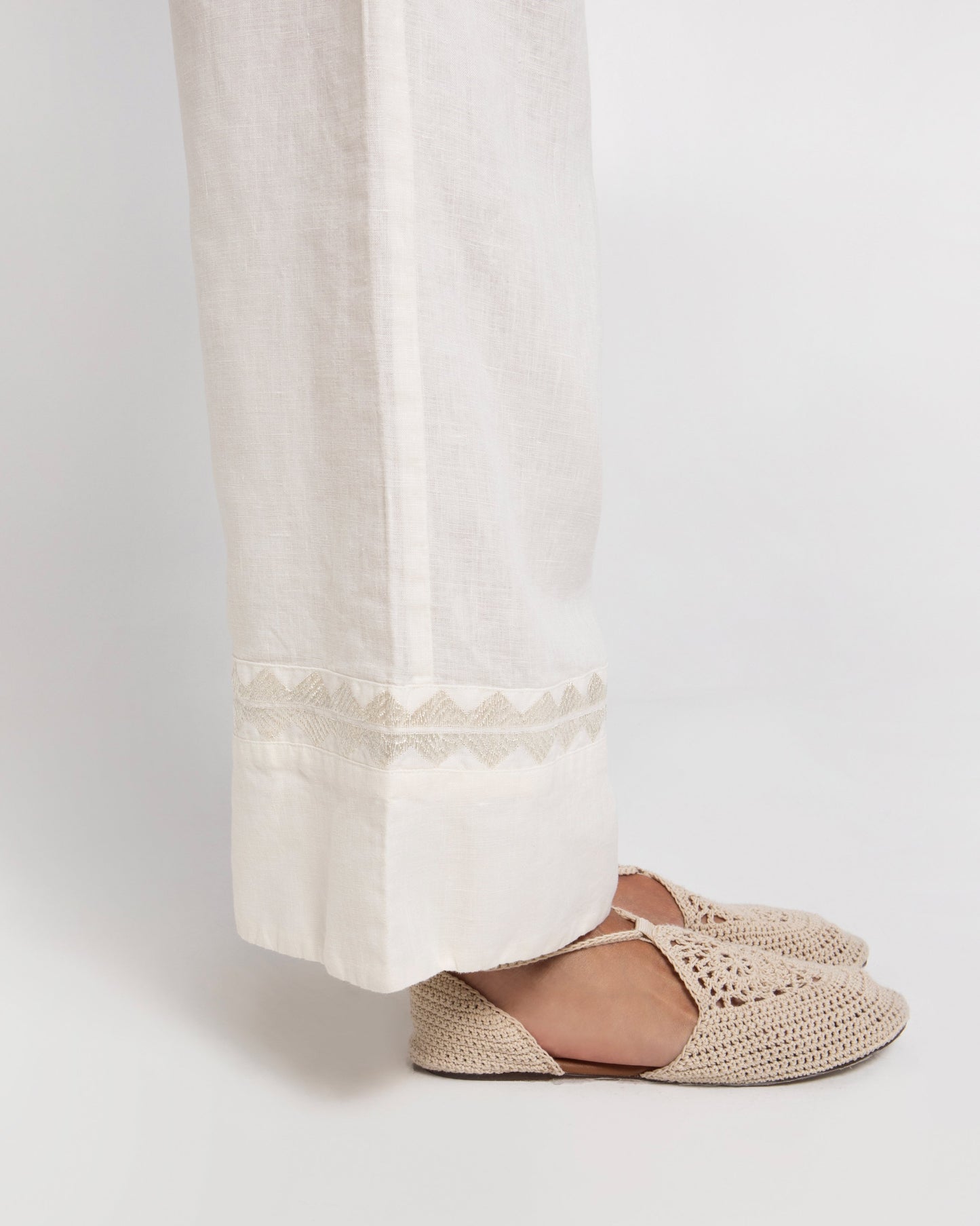 Greek archaic Kori pant with chevron