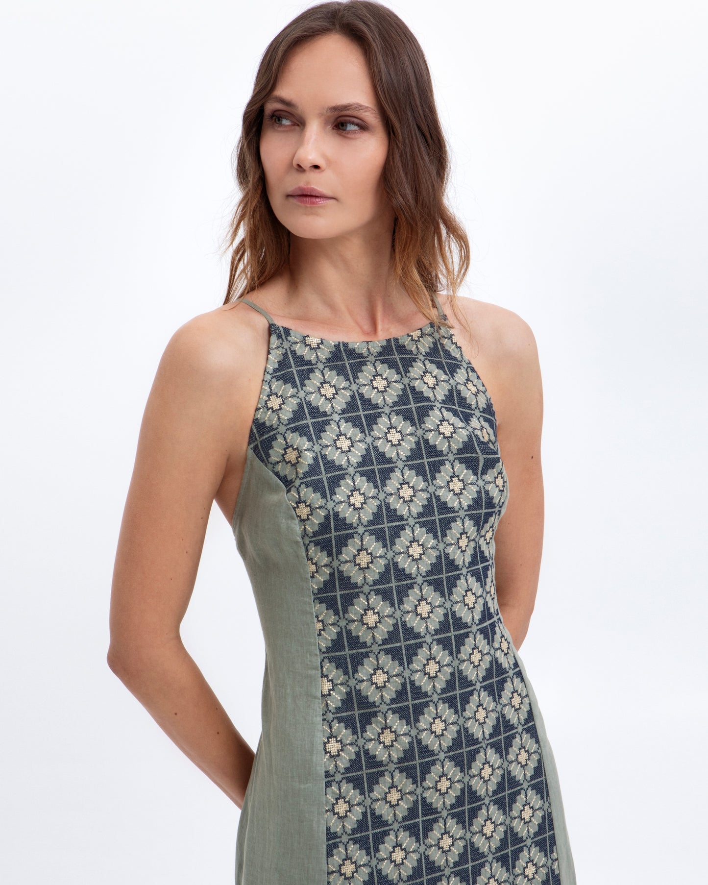 Greek Archaic Kori φόρεμα μακρύ Daisy