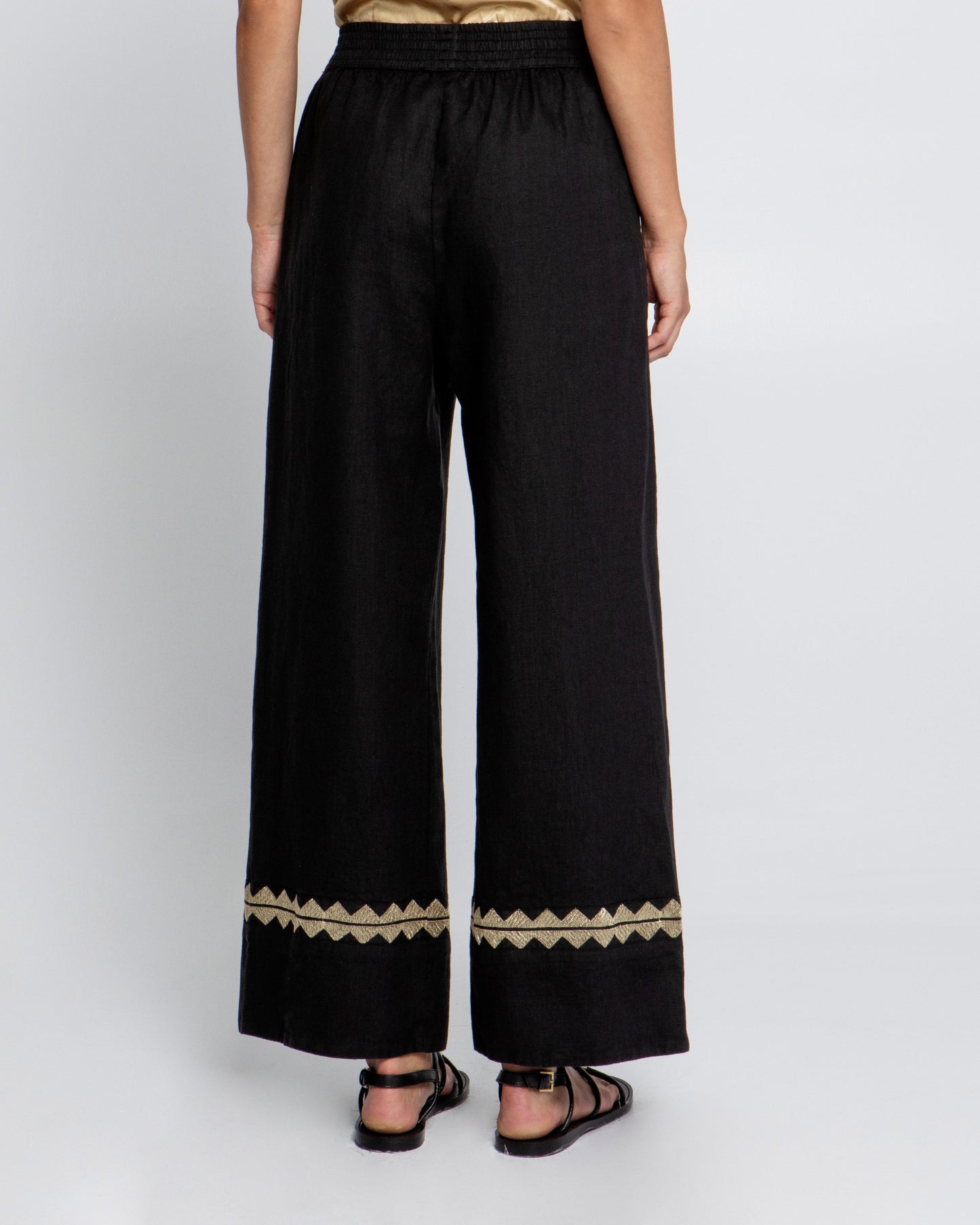 Greek archaic Kori pant with chevron